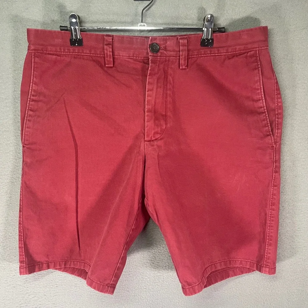 Banana Republic Aiden Shorts Mens 32‎ Red Japanese Maple Chino Casual